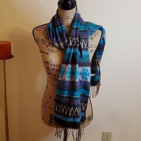 Preston & York Teal, purple, gray scarf - Picture 3 of 6